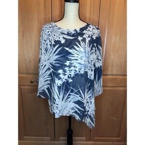 Chicos Easywear Women’s 3 US XL Layered Chiffon Kimono Style Casual Tunic Top